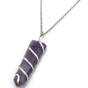 RAW AMETHYST FLAT POINT NECKLACE